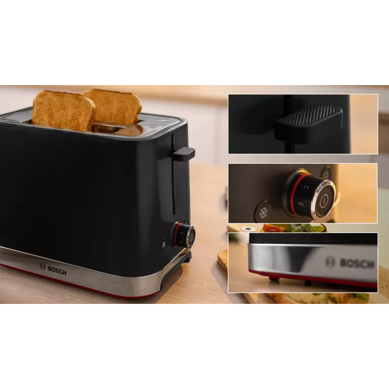 Bosch TAT4M223 leivänpaahdin 4 2 viipaletta 950 W musta, ruostumaton teräs