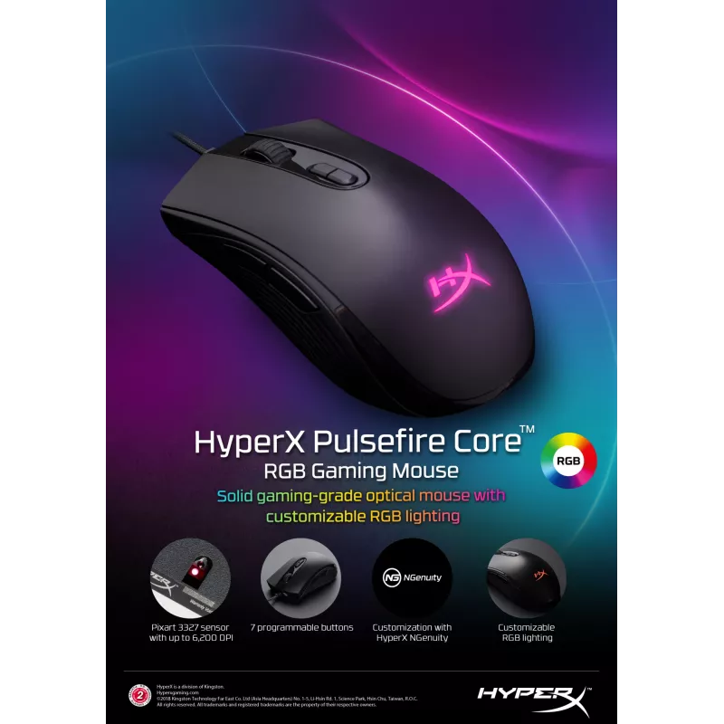 HyperX Pulsefire Core – pelihiiri (musta)