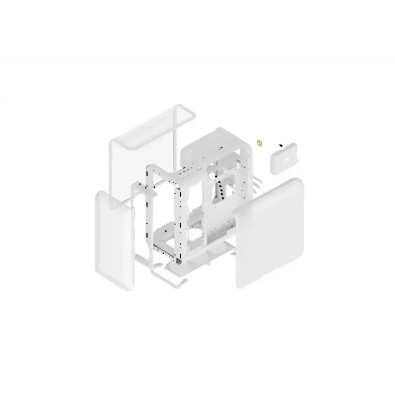 Mid-Tower-tietokonekotelo HYTE X50 AIR Snow White – kompakti ilmankulkukotelo