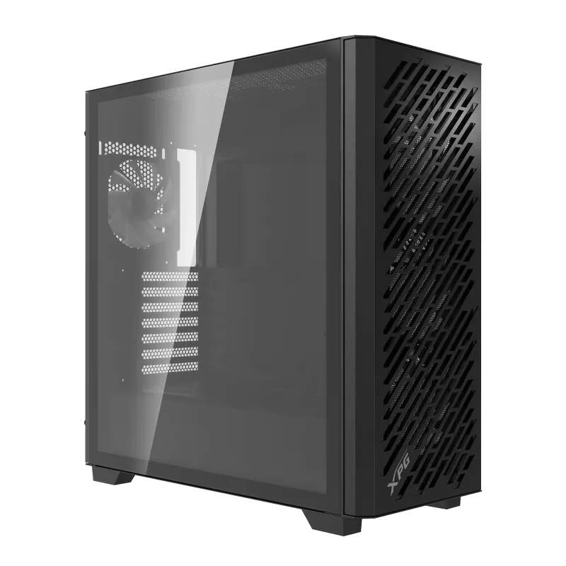 XPG VALOR AIR PRO Mid-Tower kotelo, Midi Tower, PC, musta, ATX, EATX, micro ATX, Mini-ATX, SPCC, karkaistu lasi, Multi