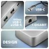 Axagon HMC-CUB83X2 USB 10Gbps -keskitin, 2x USB-A, USB-C, HDMI & DP 4K/144Hz, RJ-45, PD 100W