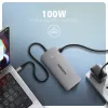 Axagon HMC-CUB83X2 USB 10Gbps -keskitin, 2x USB-A, USB-C, HDMI & DP 4K/144Hz, RJ-45, PD 100W