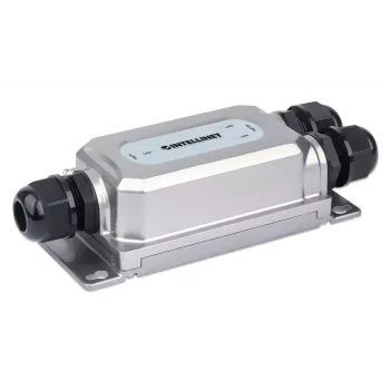 Intellinet 2-porttinen ulkokäyttöön tarkoitettu ilkivaltasuojattu Gigabit PoE++ -jatko, kaksi 30 W porttia, jatkaa PoE:ta jopa 100 m, 60 W tehotalous, IEEE 802.3bt (4PPoE) -yhteensopiva, IP67 vesitiivis, IK10-sertifioitu, metallikotelo