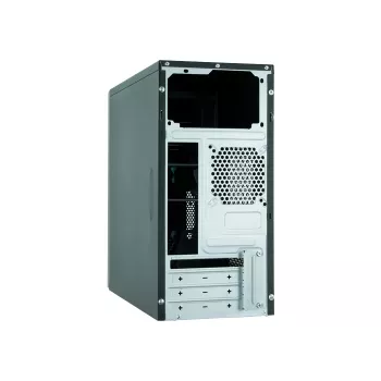 PC-kotelo CHIEFTEC ATX Mini-Tower Alu Brossé SECC musta — Micro ATX, 2×3,5 tuuman paikkaa, 2×5,25 tuuman paikkaa, USB2.0+2×USB3.2 Gen1