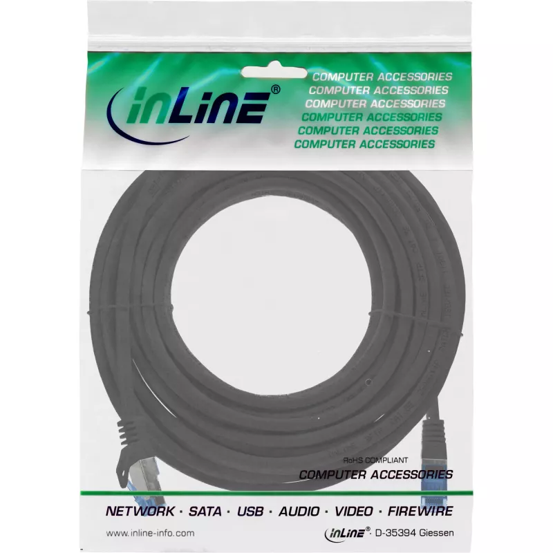 InLine 72600S verkkokaapeli musta 10 m Cat6a S/FTP (S-STP)