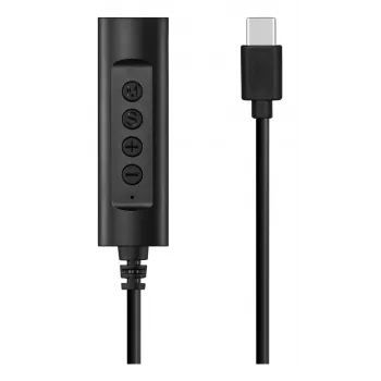 Sandberg kuulokemikrofoni USB-C -ohjain, 1,5 m, ohjain, 25 g, musta
