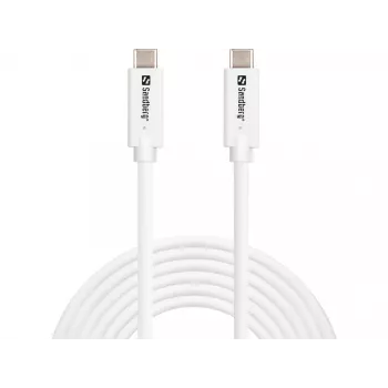 Sandberg USB-C – USB-C USB 3.2 Gen2 100W, 3m, 3 m, USB C, USB C, USB 3.2 Gen 2 (3.1 Gen 2), 10 Gbit/s, valkoinen