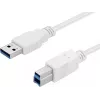 Sandberg USB 3.0 A-B-kaapeli 1,8 m, 1,8 m, USB A, USB B, USB 3.2 Gen 1 (3.1 Gen 1), 5 Gbit/s, valkoinen