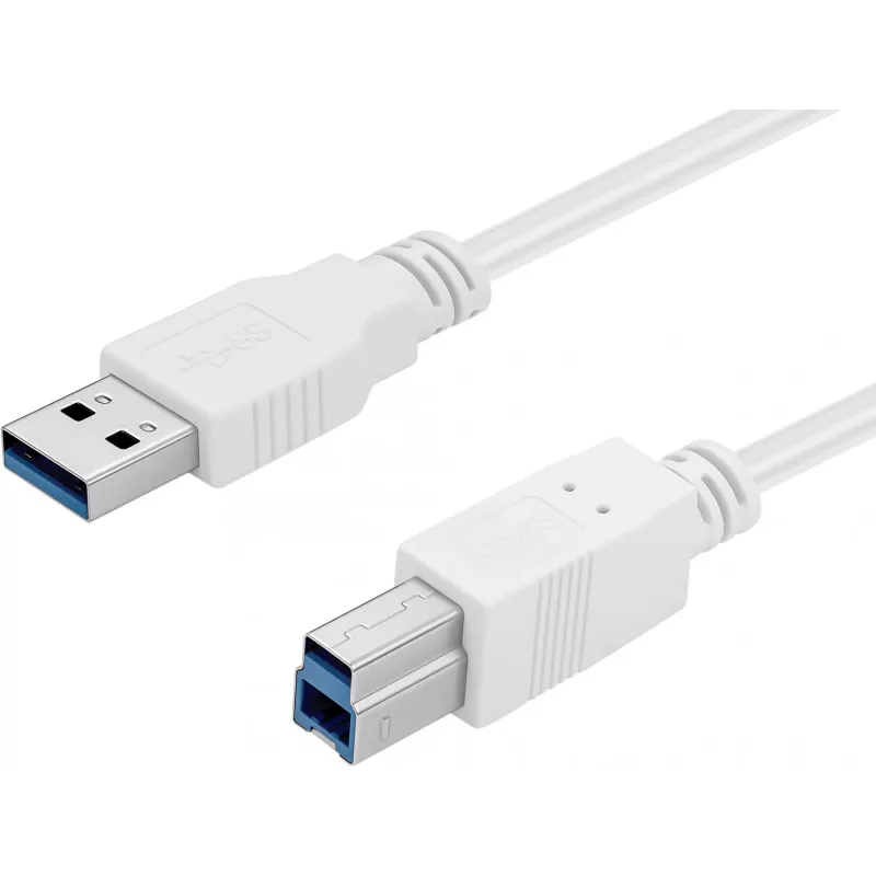 Sandberg USB 3.0 A-B-kaapeli 1,8 m, 1,8 m, USB A, USB B, USB 3.2 Gen 1 (3.1 Gen 1), 5 Gbit/s, valkoinen