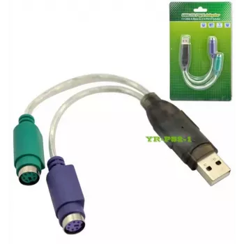 Microconnect USBA2PS2 PS/2-kaapeli 0,3 m 2x 6-napainen Mini-DIN USB A harmaa