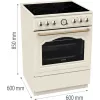 Gorenje GECS6B70CLI vapaasti seisova liesi keraaminen keittotaso beige