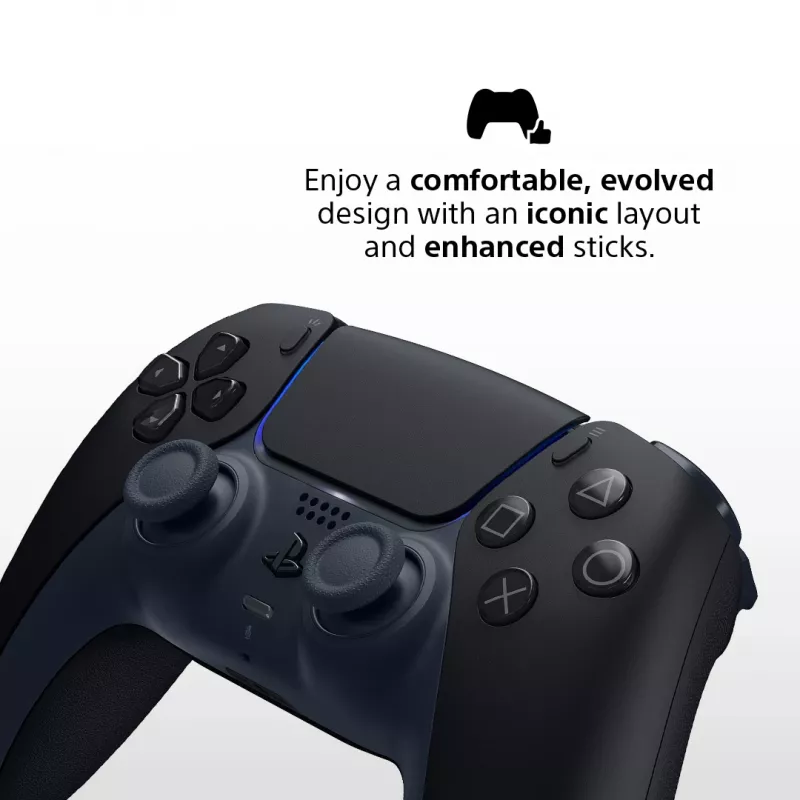 Peliohjain Sony DualSense v3 musta — Bluetooth/USB, PS5, sisäänrakennettu akku, USB-C, langallinen ja langaton