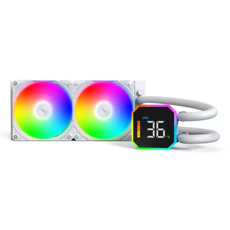 Montech HyperFlow Digital 240 prosessorin All-in-One-nestejäähdytin 12 cm valkoinen 1 kpl