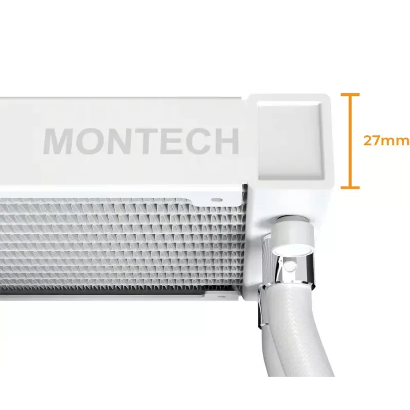 Montech HyperFlow Digital 240 prosessorin All-in-One-nestejäähdytin 12 cm valkoinen 1 kpl