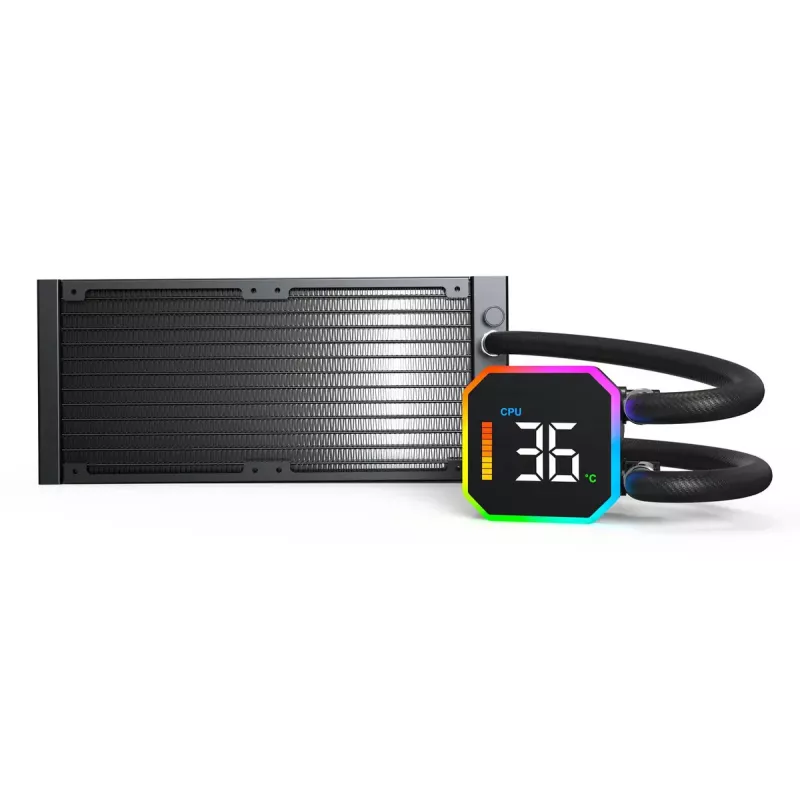 Montech HyperFlow Digital 240 prosessorin All-in-One-nestejäähdytin 12 cm musta 1 kpl