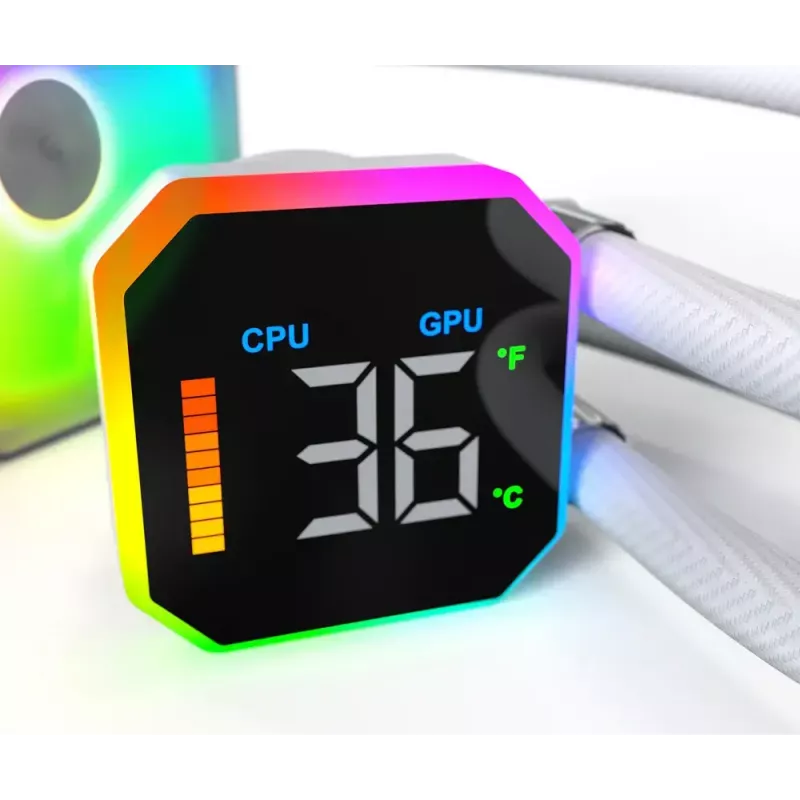 Montech HyperFlow Digital 240 prosessorin All-in-One-nestejäähdytin 12 cm musta 1 kpl