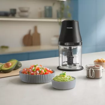 Sähköinen silppuri Philips HR1501/00 1 L 450 W musta 5000 kierr./min muovisäiliö ruostumaton terä 220-240V 50-60Hz