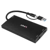 Lindy 43430 videokaapeliadapteri 0,11 m USB Type-C 2 x HDMI musta