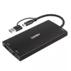 Lindy 43430 videokaapeliadapteri 0,11 m USB Type-C 2 x HDMI musta