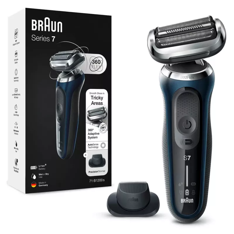 Braun Series 7 71-B1200s kalvosarja-ajokone trimmeri sininen