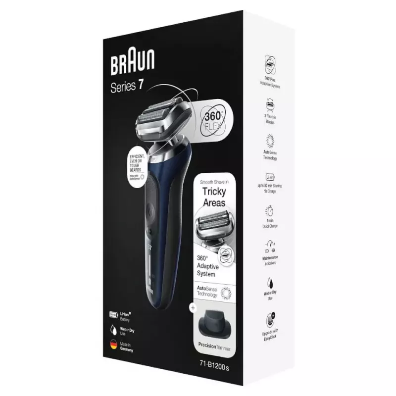 Braun Series 7 71-B1200s kalvosarja-ajokone trimmeri sininen