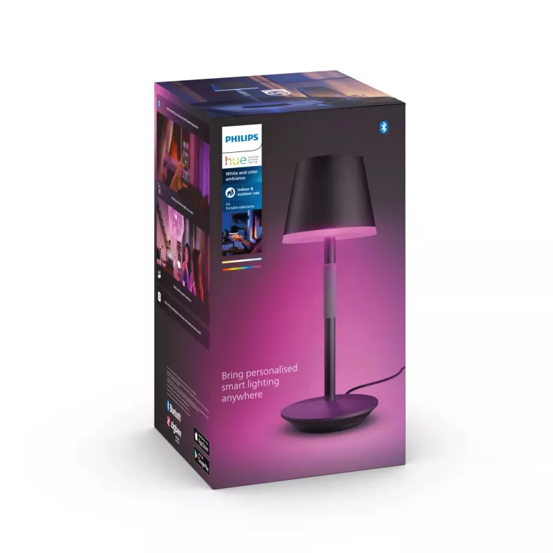 Älykäs pöytävalaisin Philips Hue Go kannettava valaisin Bluetooth Zigbee musta