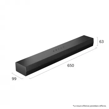 Soundbar LG S20A 2.0 kanavaa, 50 W, Bluetooth SBC/AAC, langallinen ja langaton, musta, 650×99×63 mm