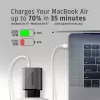 Seinänturi AXAGON ACU-PQ67D, 67W, USB-C PD3.0 + USB-A QC4+, 2 lähtöä, LCD-näyttö, 100–240V