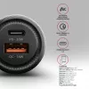 Autolaturi AXAGON PWC-PQ48, 48 W, USB-C (PD3.0) + USB-A (QC4+), tulo 12–24 V, musta