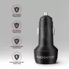 Autolaturi AXAGON PWC-PQ48, 48 W, USB-C (PD3.0) + USB-A (QC4+), tulo 12–24 V, musta