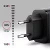 Virtalähde AXAGON ACU-PQ67, 67W, PD3.0 + QC4+, 1x USB-C + 1x USB-A, 100–240V, harmaa/musta