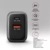 Virtalähde AXAGON ACU-PQ67, 67W, PD3.0 + QC4+, 1x USB-C + 1x USB-A, 100–240V, harmaa/musta