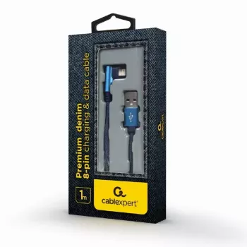 USB 2.0 -datakaapeli Gembird CC-USB2J-AMLML-1M-BL — USB A - Micro-USB B/Lightning, 1 m, sininen/musta