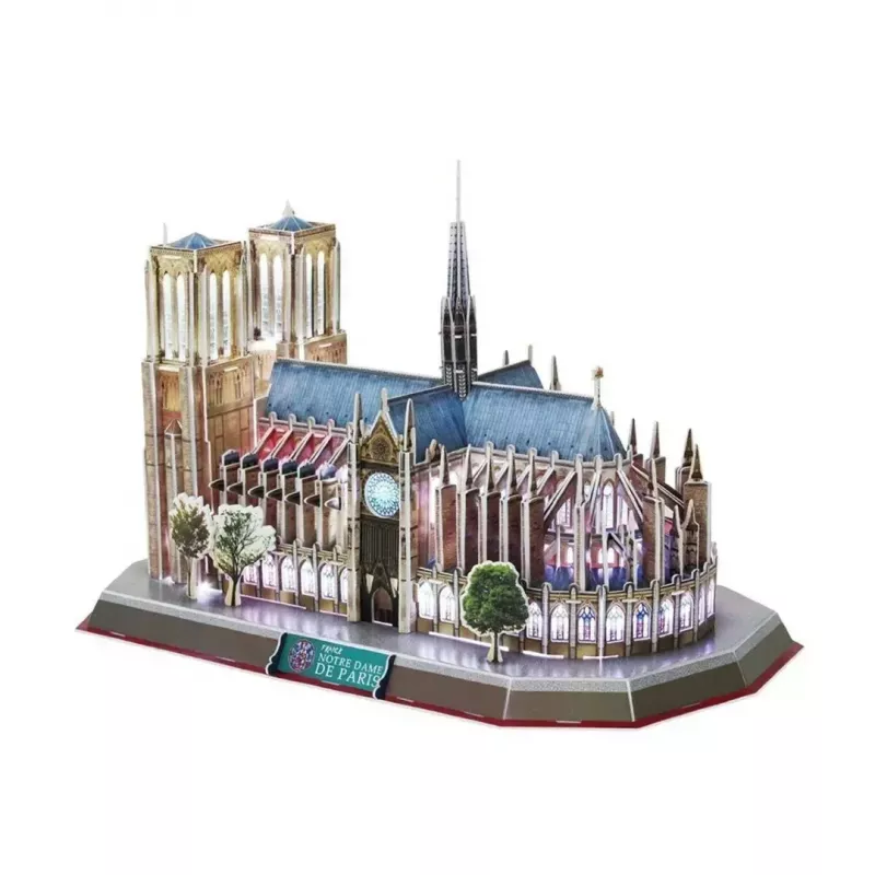 3D-palapeli CubicFun Notre Dame (valo) — malli DA-20509, kevyt valaistu versio