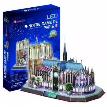 3D-palapeli CubicFun Notre Dame (valo) — malli DA-20509, kevyt valaistu versio