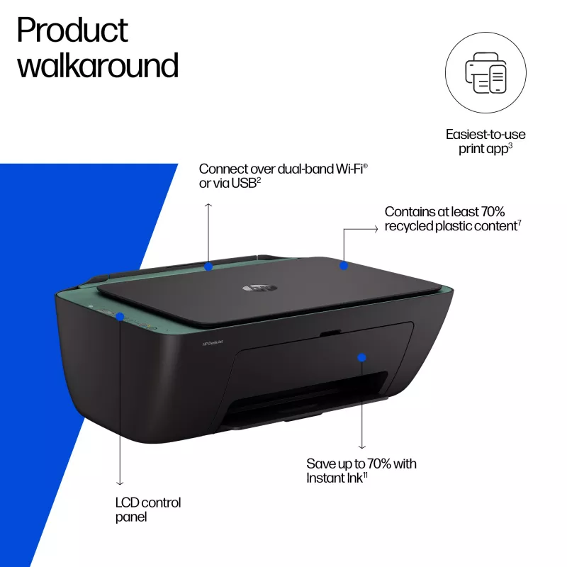 All-in-One mustesuihkutulostin HP DeskJet 2923 – väri, Wi‑Fi, A4, 4800x1200 DPI