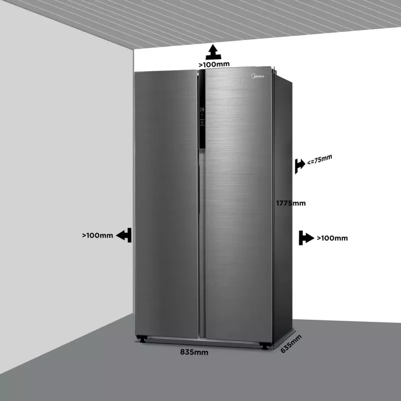 Midea MDRS619FIE46 Side-by-Side-jääkaappi 460 L