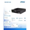 Pöytätietokone MSI PRO DP21 14M-243BEU — Intel Core i5-14400, Wi‑Fi, Bluetooth, musta