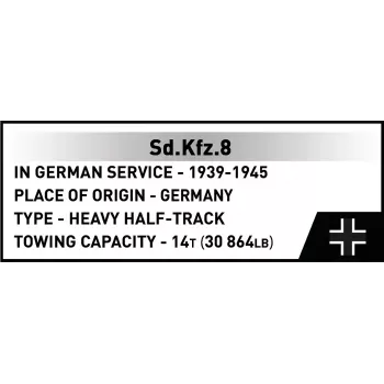 Cobi Blocks Sd.Kfz.8 8,8 cm Flak 36 -rakennussarja, 975 osaa