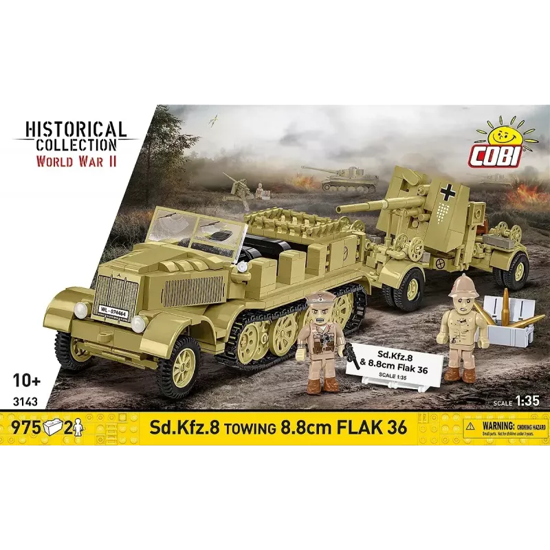 Cobi Blocks Sd.Kfz.8 8,8 cm Flak 36 -rakennussarja, 975 osaa
