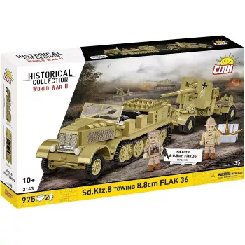 Cobi Blocks Sd.Kfz.8 8,8 cm Flak 36 -rakennussarja, 975 osaa