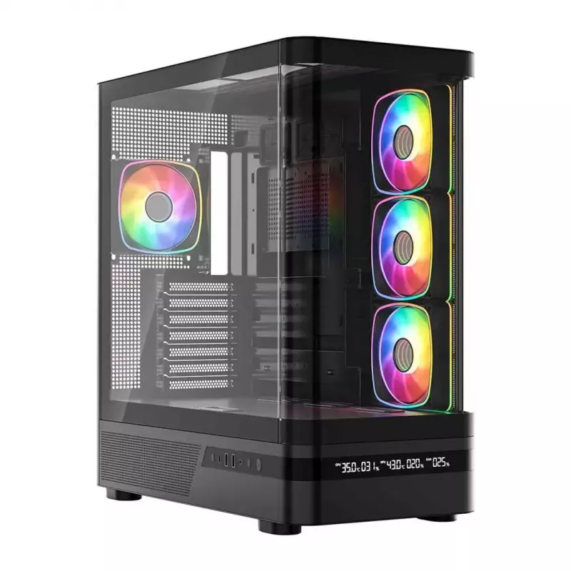 Tietokonekotelo MODECOM VOLCANO AQ200 ARGB MIDI musta