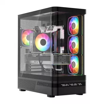 Tietokonekotelo MODECOM VOLCANO AQ200 ARGB MIDI musta