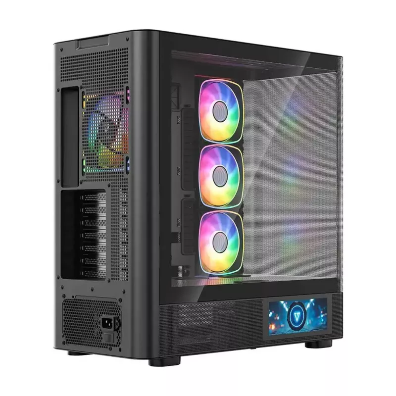 PC-kotelo MODECOM VOLCANO AQ400 ARGB MIDI musta — MODECOM MC-A-AQ400-4FA-B