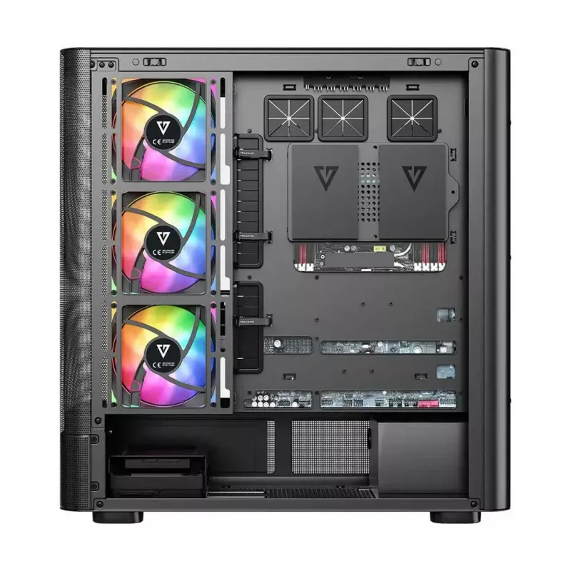 PC-kotelo MODECOM VOLCANO AQ400 ARGB MIDI musta — MODECOM MC-A-AQ400-4FA-B