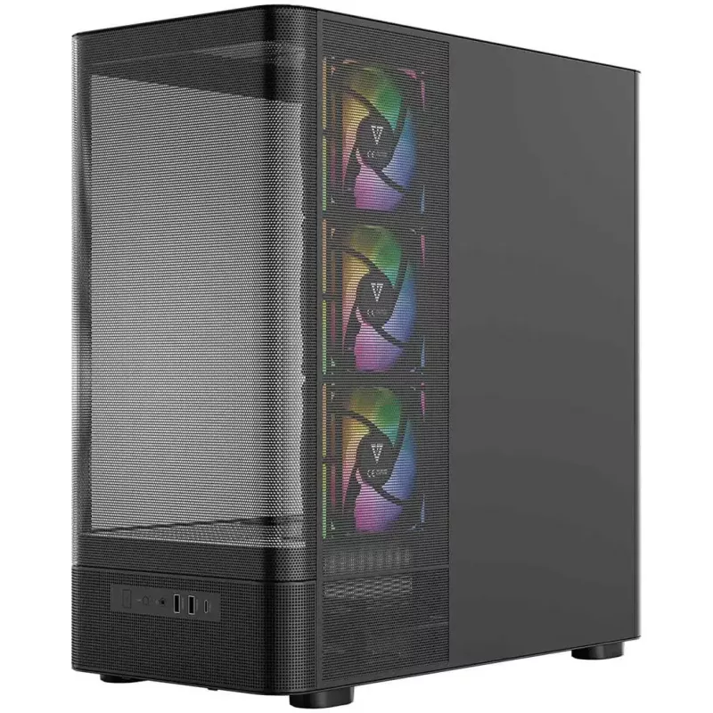 PC-kotelo MODECOM VOLCANO AQ400 ARGB MIDI musta — MODECOM MC-A-AQ400-4FA-B