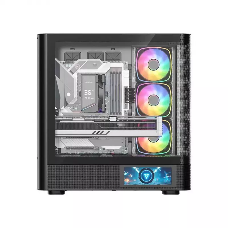 PC-kotelo MODECOM VOLCANO AQ400 ARGB MIDI musta — MODECOM MC-A-AQ400-4FA-B