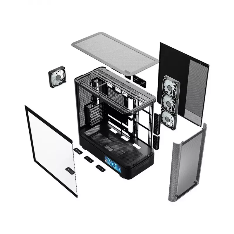 PC-kotelo MODECOM VOLCANO AQ400 ARGB MIDI musta — MODECOM MC-A-AQ400-4FA-B