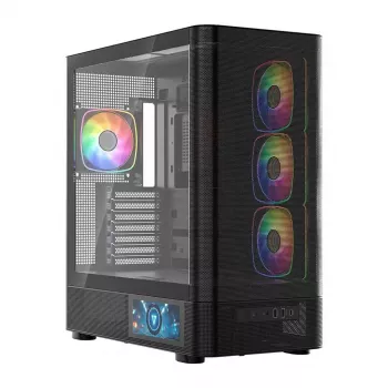 PC-kotelo MODECOM VOLCANO AQ400 ARGB MIDI musta — MODECOM MC-A-AQ400-4FA-B
