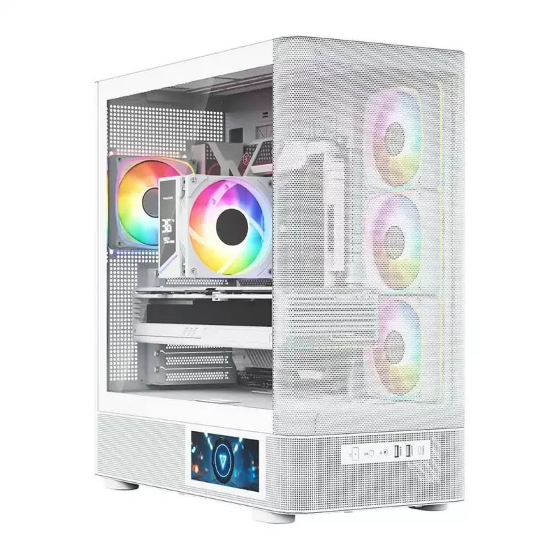 MODECOM VOLCANO AQ400 ARGB MIDI Tower -tietokonekotelo, valkoinen